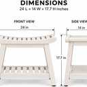 Wood Shower Bench for Inside Shower, 24" Stool Chair with Shelf