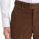 Men's Classic Fit Stretch Corduroy Dress Pants Expandable Waist Flat-Front Comfort Casual Slacks (30W x 30L, Burgundy)