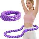 Weighted Soft Spring Hula Hoop for Adults, 3.3 lbs Foldable for Home and Travel, Portable Slimming Fitness Hoop for Weight Loss, Waist-Friendly Design, Upgraded Closed Silent Version