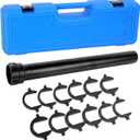 Inner Tie Rod Removal Tool, Master Inner Tie Rod Tool Set with 12 Crowfoot Adapters & 1/2 Inch Drive Tube for Tie Rods Remove & Install Suitable for Domestic & Import Cars(Blue)