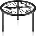 TOSKING Heavy Duty Metal Plant Stand - 9.1-inch Decorative Round Plant Stand, Adjustable Leveling Feet & Rust-Resistant Finish for Indoor/Outdoor Use 