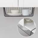 6 PACK Hanging Under Shelf Storage Basket Kitchen Cabinet Organizer Storage, Slides Under Wire Shelves for Counter Pantry Desk Bookshelf, Black