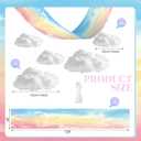 9 Pcs Pastel Sky White Cloud Ceiling Decor Include 12 x 2 ft Fluorescent Light Covers 6 Packs Imitation Artificial 3D Cloud Props DIY Hanging Ornament for Classroom Daycare Nursery Party Decorations