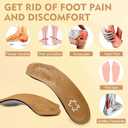 Arch Support Insoles for Women/Men, 3/4 Plantar Fasciitis Insoles High Arch Supports Shoe Insoles for Flat Feet, Over-Pronation, Foot Pain Relief, Orthotics Heel Cushion Inserts for Running Walking, Medium