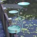HLQMFHT Deck Bird Bath with Flower Planter Pedestal, Balcony Bird Bath and Bird Feeder, Deck Mounted Bird Bath,for Garden Balcony Patio Deck Railing Decoration,Detachable