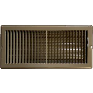 RV and Home Brown Stamped Steel Floor Diffuser/Register with Damper 14" X 6" (Duct Opening Size) Outside Dimension 15.25"x 7.25"