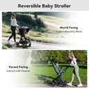 EMU Baby Stroller with Reversible Seat Full-Size Infant Stroller with Full Recline Cockpit Compact Foldable Toddler Carriage for Outdoor City - Black