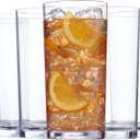 US Acrylic Classic Clear Plastic Reusable Drinking Glasses (Set of 6) 24oz Iced-Tea Cups | BPA-Free Tumblers, Made in USA | Top-Rack Dishwasher Safe