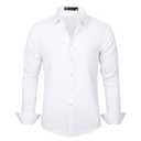 Mens Non Iron Button Down Shirt Long Sleeve Slim Fit White Wrinkle Free Basic Business Casual Shirts M