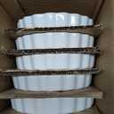 Foraineam 6 Pack 8 Ounce Porcelain Creme Brulee Ramekins Mini Fluted Quiche Dishes, 6 Inch Tart Pan Round Pie Plates for Baking, Dishwasher and Oven Safe