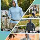 3 Pack UPF 50+ Sun Protection Mens Hoodie Long Sleeve SPF Fishing Shirt Swim Rash Guard Athletic Workout Tops (Gray, XXL)