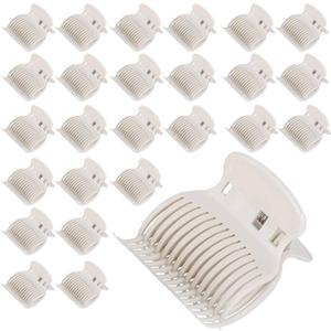 Tbestmax 24 Hot Roller Clips for Hair Curler Claw Clip Replacement Hair Section Styling for Women Girls White