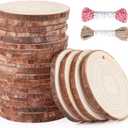 30 Pcs Wood Slices For Crafts, 1.7"-2.3 Pre-Drilled Holes Wood Rounds, 66 Feet Twine String, Wooden Circles For Crafts Burning Painting Diy Crafts Christmas Wedding Party Wedding Decor Party