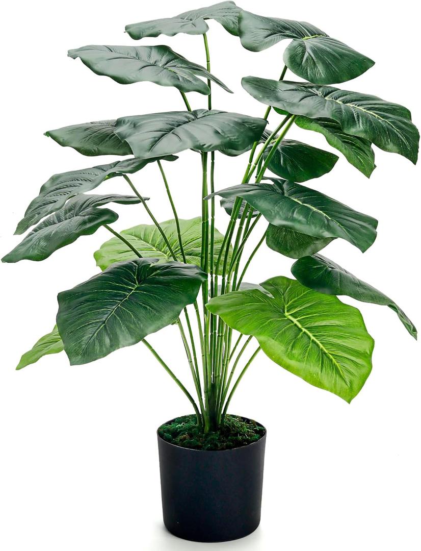 Der Rose 28'' Fake Plants Large Artificial Tropical Faux Plants Indoor Tall for Room Home Bathroom Farmhouse Outdoor Decor