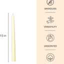 CW Studio Set of Unscented Taper Candles Elegant Vertical Fluted Design Long 7-8 Hour Burn Dripless Perfect for Home Decor, Weddings, Events & Romantic Dinners (20, Ivory, 10 inches)