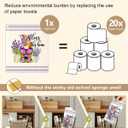 Kitchen Swedish Dishcloths with Hooks - 6 Pack Reusable Dish Cloths for Washing Dishes Fast Drying Cute Fun Swedish Dish Towels Washable Cleaning Sponge, Bicycle Lavender