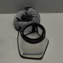 Sponge Core Dog Cone, Inflatable Dog Cone Collar Alternative, Dogs Donut Collar After Surgery, Soft Cone for Large Medium Small Dogs to Stop Licking, No Inflation Required, Clear View(Size 1, Gray) (Size 1(Neck: 7.5"- 9.7"))