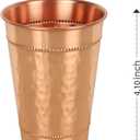 Hammered Pure Copper Water Drinking Glasses Set of 2 Large 13 Oz Drinking Cups Copper Ayurvedic Health Benefits Tumblers Beautiful Handcrafted Design Cup Best Gift