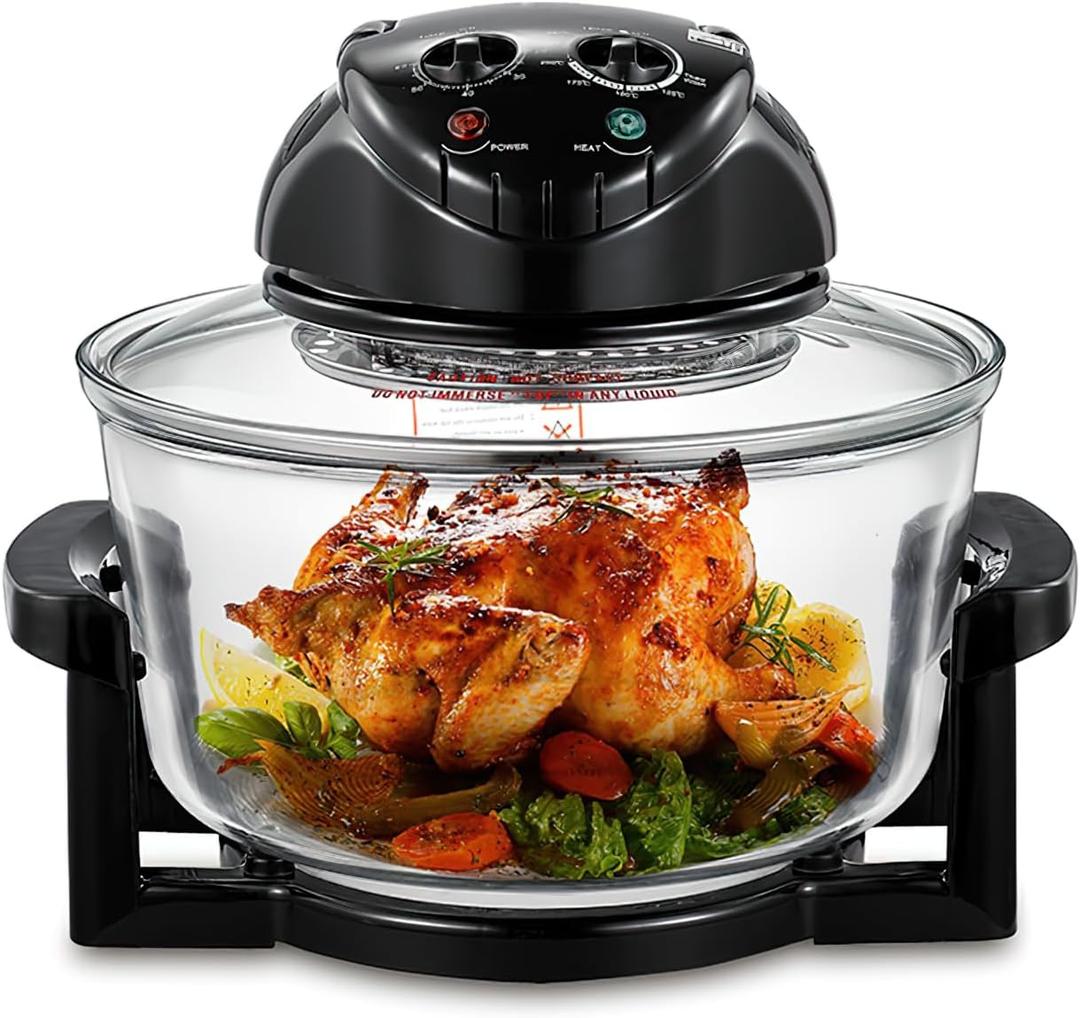 20L 3-in-1 glass air fryer, 360 circulating heating, high-precision glass body, healthy kitchen baking, toaster, broiler, toaster, steamer, and grill (3), 20.0 Liters