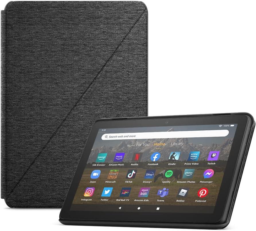 Amazon Fire HD 8 Tablet Cover (Only compatible with 12th generation tablet), Black