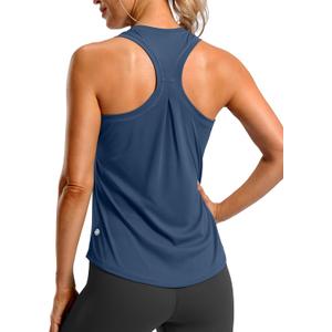 G Gradual Women's Workout Tank Tops Racerback Athletic Yoga Tops Loose Fit Sleeveless Running Gym Sports Shirts for Women (Navy, )