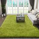 Ophanie Green Rugs for Living Room 5x8, Grass Shag Fluffy Large Fuzzy Plush Soft Carpets, Floor Shaggy Area Rugs for Bedroom, Carpet for Kids Boys Girls Dorm Nursery Home Decor Aesthetic (5x8 Feet, 7- Green)