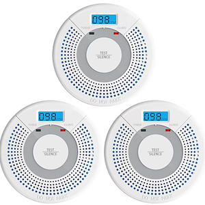 Vintage 3 Pack Carbon Monoxide Detector Battery Operated with Digital Display White