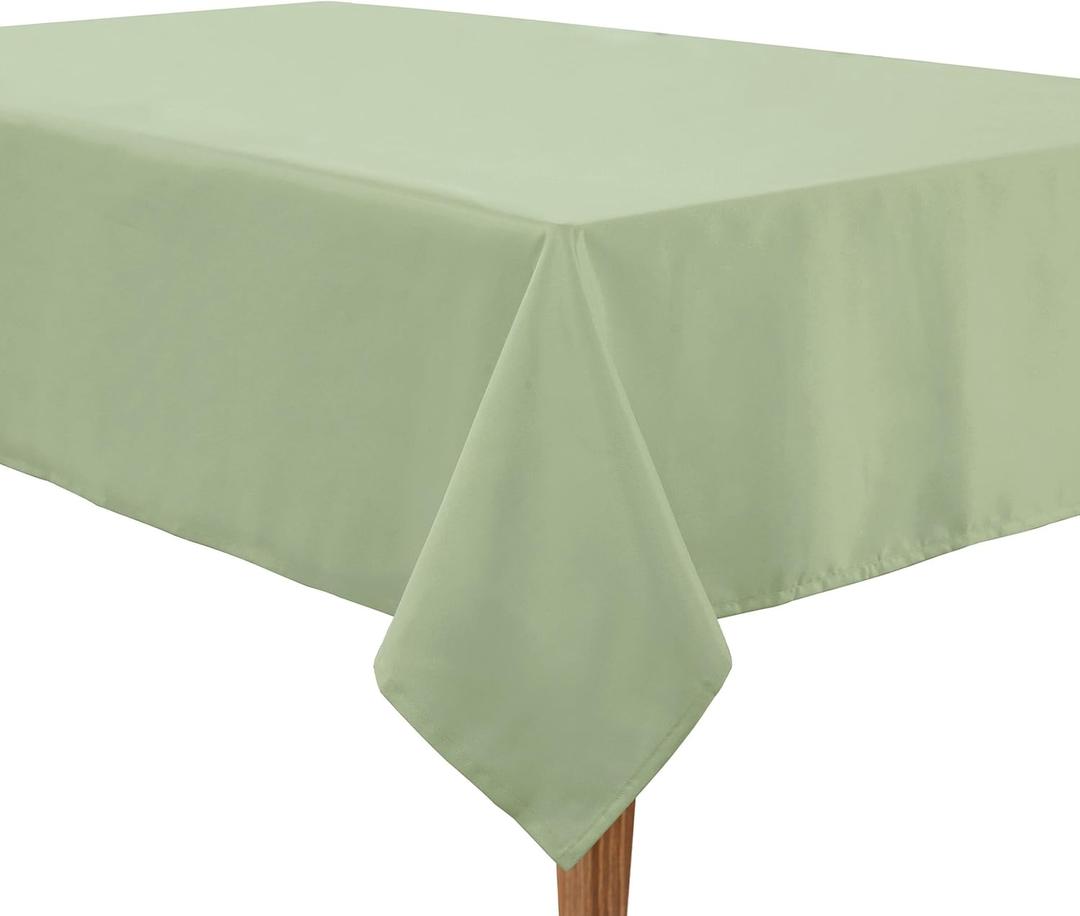 LANE LINEN Tablecloths Rectangular  Wrinkle-Resistant 60 x 84 Inch Table Covers, Stain-Free Washable Polyester Tablecloth for Dining, Kitchen, Camping & Events, Celadon Green
