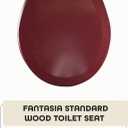 Standard Wood Toilet Seat, Burgundy - 17 Inch - Fits All Standard Size Fixtures - Easy to Install Fantasia by Achim Home Decor