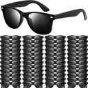 NEBURORA 6 Pack Black Sunglasses Bulk Retro Black Shades Party Sunglasses for Adult Men Women Summer Beach Party Accessories