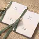 Engrowtic 2 Set Wedding Vow Books Her His Vows Elegant Wedding Books with Ribbons A6 Pocket Size Vow Journals for Bridal Shower, Engagement Keepsake (Green)