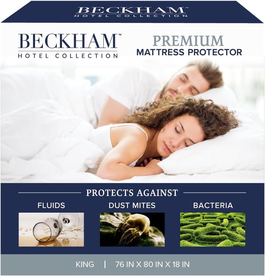 Beckham Hotel Collection Mattress Protector  Hotel-Grade Cotton Blend, Silent Waterproof Protection That Preserves Mattress Feel, King