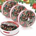 Christmas Wreath Storage Bag 24" | Garland Wreaths Container with Clear Window for Easy Holiday Storage | Durable 600D Oxford Material