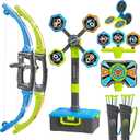 OCHIDO 2 Pack Bow and Arrow for Kids, 3in1 LED Light Up Archery Set with 4 Target, 12 Suction Cup Arrows, Quivers and Storage Box, Indoor Outdoor Sport Games Gifts for Boys 5 6 7 8 9 10 11 12 Year Old