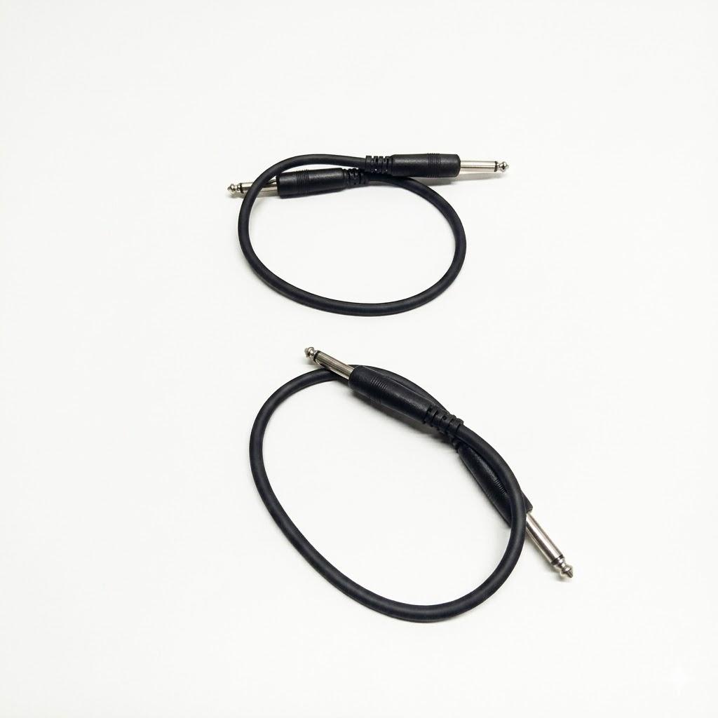 Pack of 2 .35mm (1/4 inch) Male-To-Male Audio Cable, Black