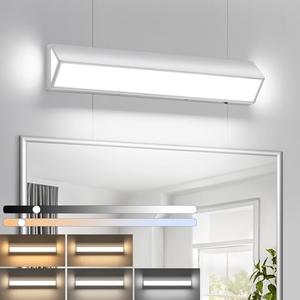 Liilokte LED Modern Bathroom Vanity Light Bar (24-Inch, 5CCT, Dimmable), Modern Acrylic Bathroom Wall Lighting Fixtures Over Mirror, Chrome