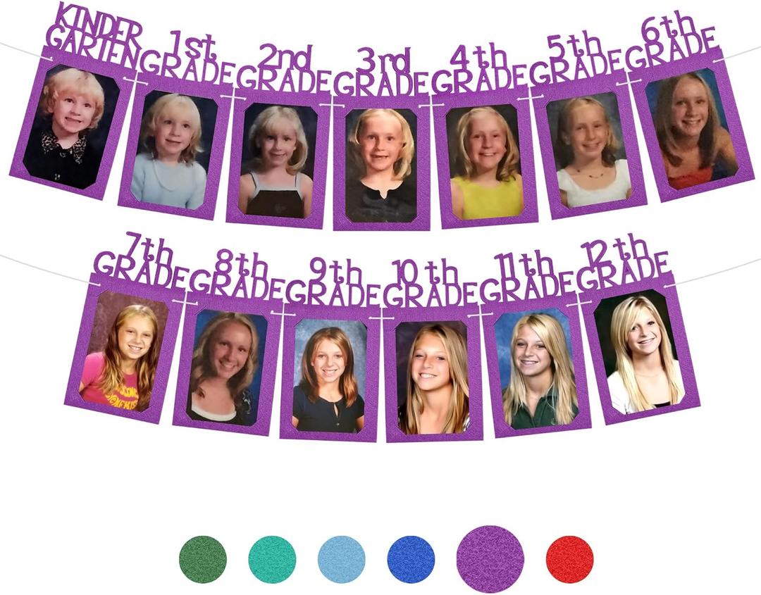 KatchOn, K-12 Grad Photo Banner 5x7 - Large, 10 Feet | Congrats Grad Banner, Purple Graduation Decorations Class of 2025 | Grad Picture Display, Graduation Decorations 2025