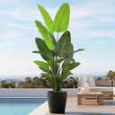 Bird of Paradise Plant Artificial 7FT - Tall Faux Plants Indoor with 22 Lifelike Leaves Trunks, 84" Large Fake Tropical Floor Plant for Home Office Living Room Bedroom Indoor Decor