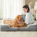 LEXTRO Orthopedic Dog Bed for Extra Large Dogs, Egg Crate Foam Bed for Extra Large Dogs, Equipped with Removable Waterproof Pillow Cover and Anti-Slip Bottom, Pet Bed