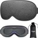Sleep Mask for Men Women - 100% Blackout Eye Masks for Sleep, Zero Pressure 3D Sleeping Mask, Adjustable Light Blocking Eye Cover Blindfold for Travel, Nap, Night Work, Office - Gray