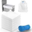 Miumoon 60-pack Trash Compactor Bags with Pre-punched Holes for Attaching, 2.6 mils Heavy Duty Trash Compactor Bags, Fits 15-inch Rectangular Drawer Compactors, Twist Ties Included, White