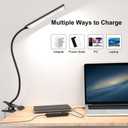 Vansuny Clip on Light LED Desk Lamp with Eye-Caring LED Light and Metal Clip, 11 Level Brightness 3 Color Modes, Power by USB Port 5W Adjustable Neck Reading Lamp for Home and Office (5W, Black)