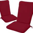 Adirondack Chair Cushion Set of 2-19''x19'' Seat & 19''x28'' Back, Outdoor Rocking Chair Cushions with Waterproof, Fade-Resistant, Removable & Machine-Washable Covers, Burgundy