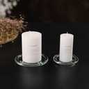 2pcs Clear Glass Candle Plates Round Decorative Pillar Candle Plate Pedestal Candle Tray Stand for Dining Table Wedding Party Spa(S,L)
