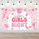 AIBIIN 6x3.6ft Galentine's Girls Night Backdrop Banner, Happy Galentine's Day Background Girls Theme Party Ladies Galentines Day Party Decorations Photo Booth Props