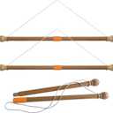 35" Wooden Banner Pole - Wall Flag Hanger with 2-Piece Construction - Suitable for House Sports Dynasty Company Flags up to 30" width and sleeve over 1" (Pack of 2)