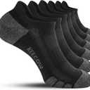 KEECOW Ankle Athletic Running Cushioned Socks for Men & Women No Show Low Cut Sports Cotton Tab Socks 6 Pairs (Large, Black)