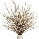 MagicWreath Christmas Tree Decorations 24 Pack Christmas Picks 17 Inch White Berry Stems with White Holly Berries for Xmas Winter Holidays Vase Filler Floral Arrangement Centerpieces