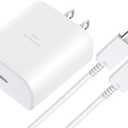 45W Type C Charger Super Fast Charging Cord 6FT Samsung Charger 45W USB C Super Fast Charger for Samsung Galaxy S25/S25+/S24/S23/S22/S21/Ultra/Plus/FE,Note 20,Galaxy Tab,Z Fold/Z Flip,A55,A15,A16,A56