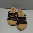 Skechers Women's Summers Wedge Sandal (5, Black)